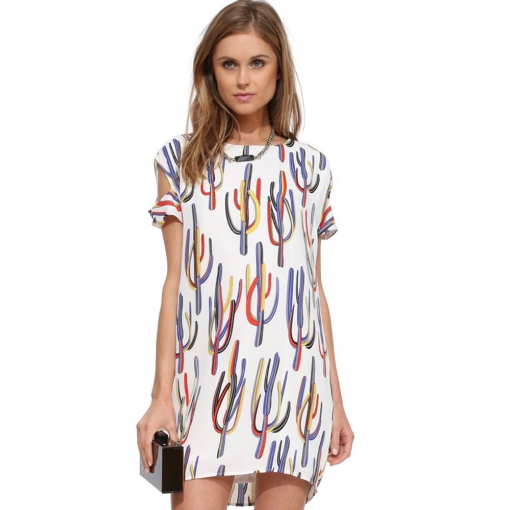 Boutique | Multi Color Cactus Print Dress